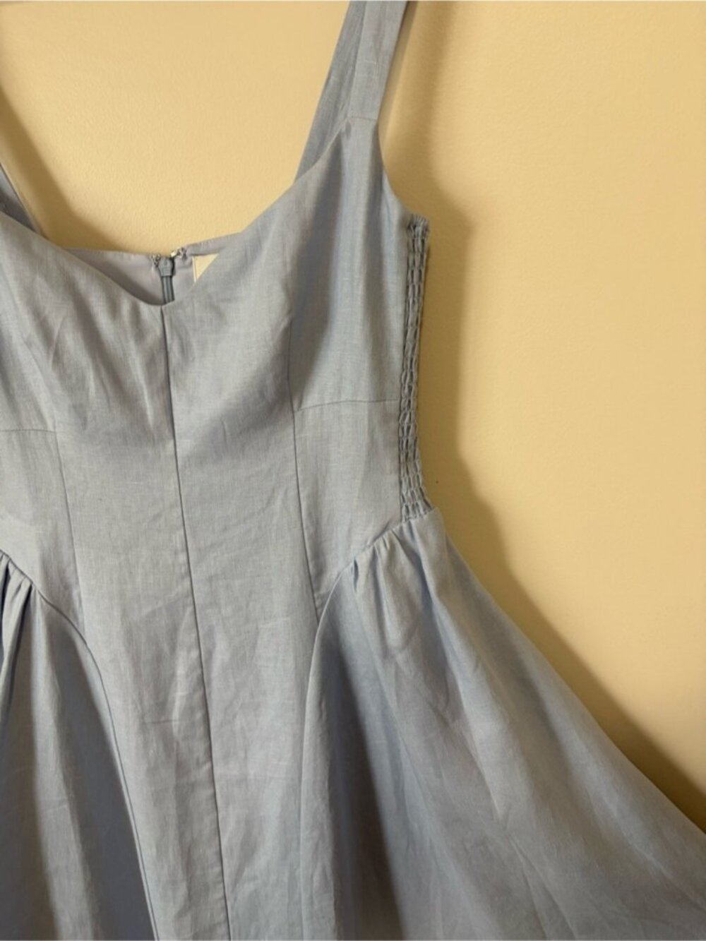NEW Reformation Birdie Linen Sleeveless Midi Dress Cloud Blue US 2 UK 6 - Picture 15 of 15